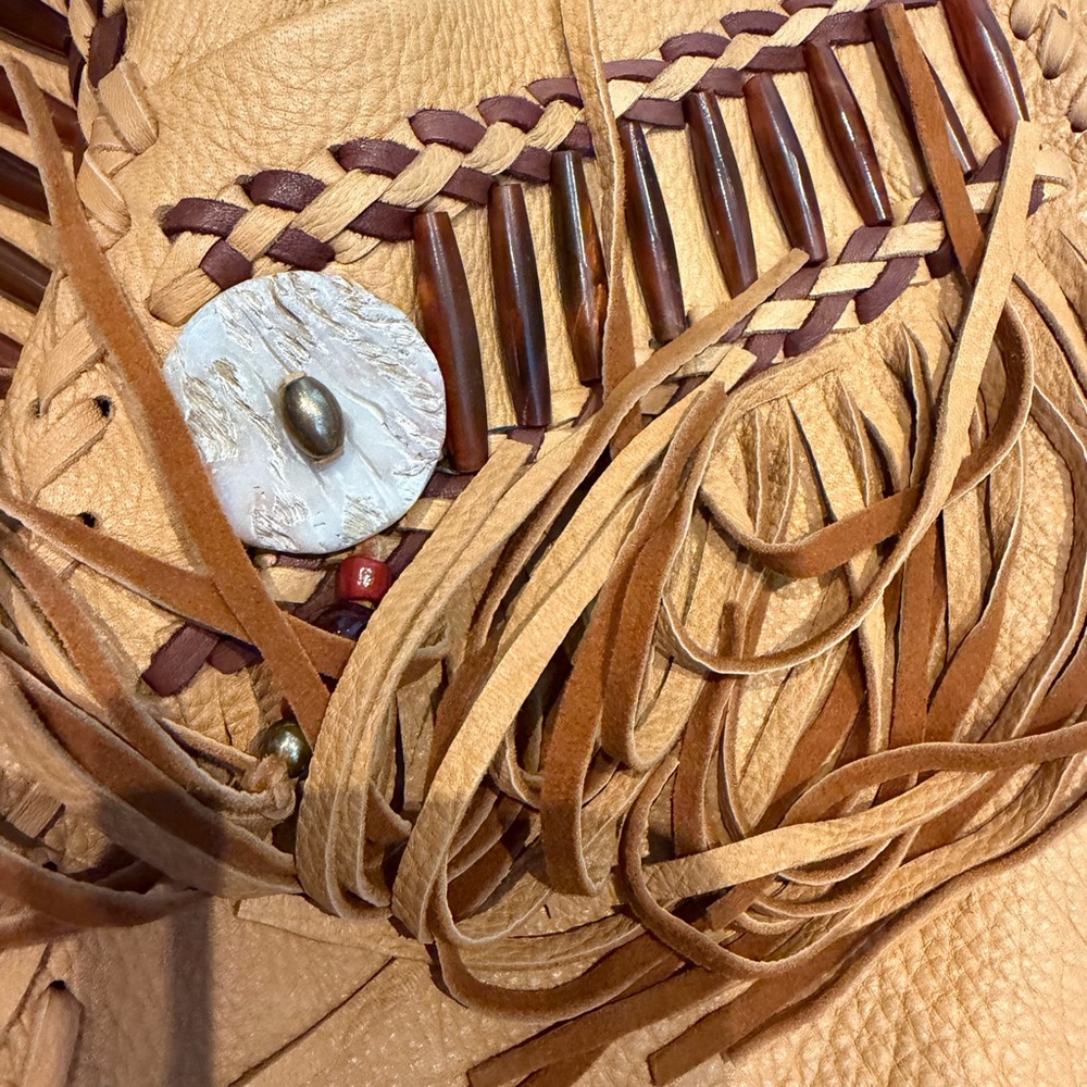 Fringed tan leather rusty dorr  Jacket - Picture 10 of 15